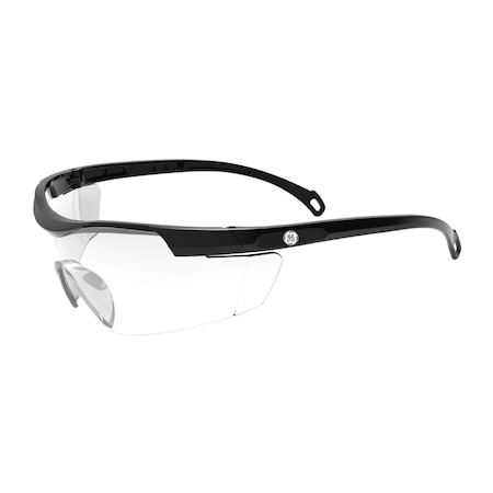 Ge Safety Glasses, Anti-Fog & Anti-Scratch, Clear Lens, Black Frame GE201CAF